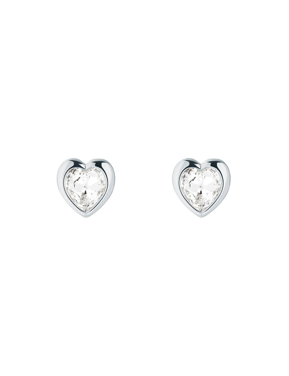 Women Ted Baker HAN - Solitaire Crystal Heart Stud Earrings Silver | KSA  2845-ZQWJT