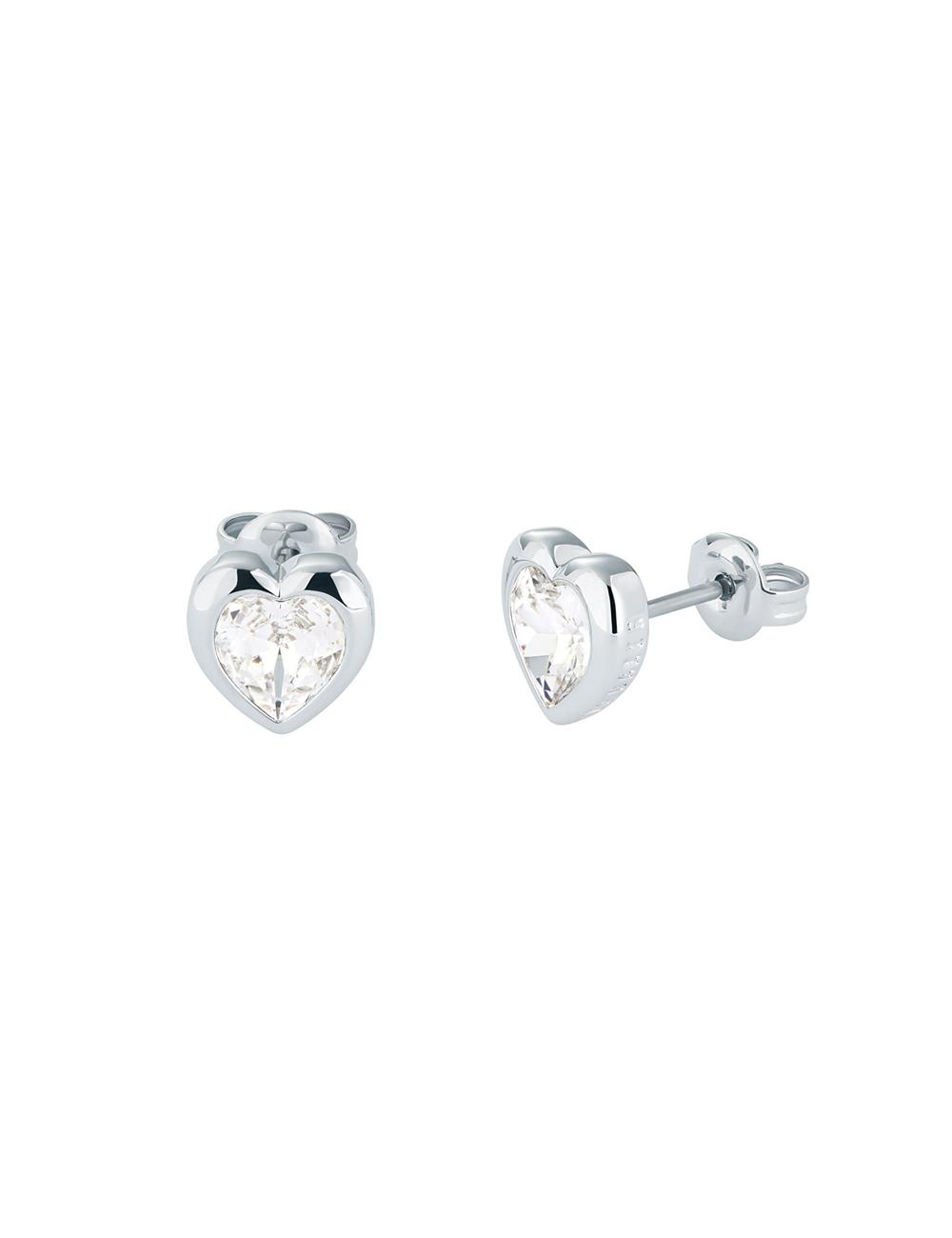 Women Ted Baker HAN - Solitaire Crystal Heart Stud Earrings Silver | KSA  2845-ZQWJT