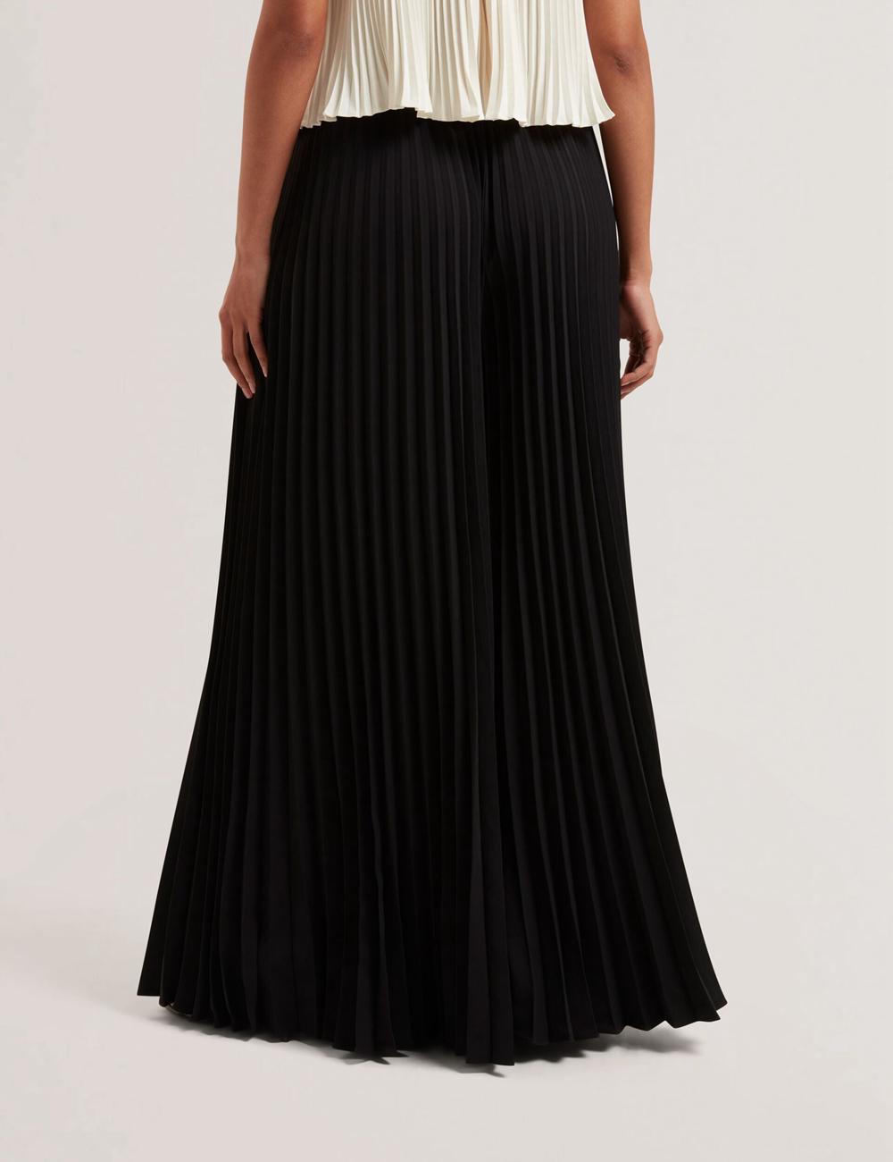 Women Ted Baker HARYX - Pleated Wide Leg Palazzo Trousers Black | KSA  1324-HXNGO