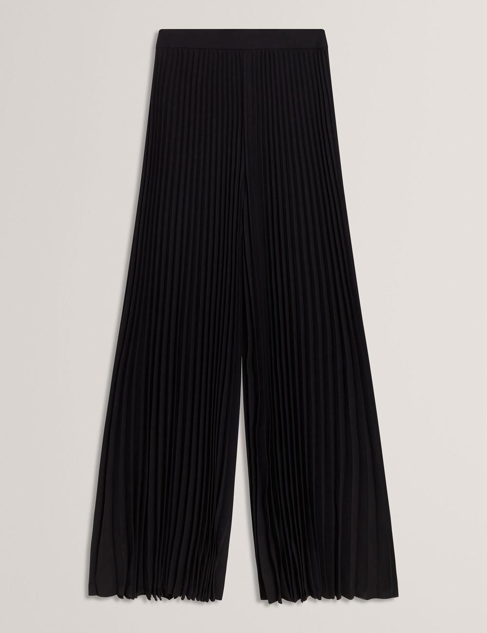 Women Ted Baker HARYX - Pleated Wide Leg Palazzo Trousers Black | KSA  1324-HXNGO
