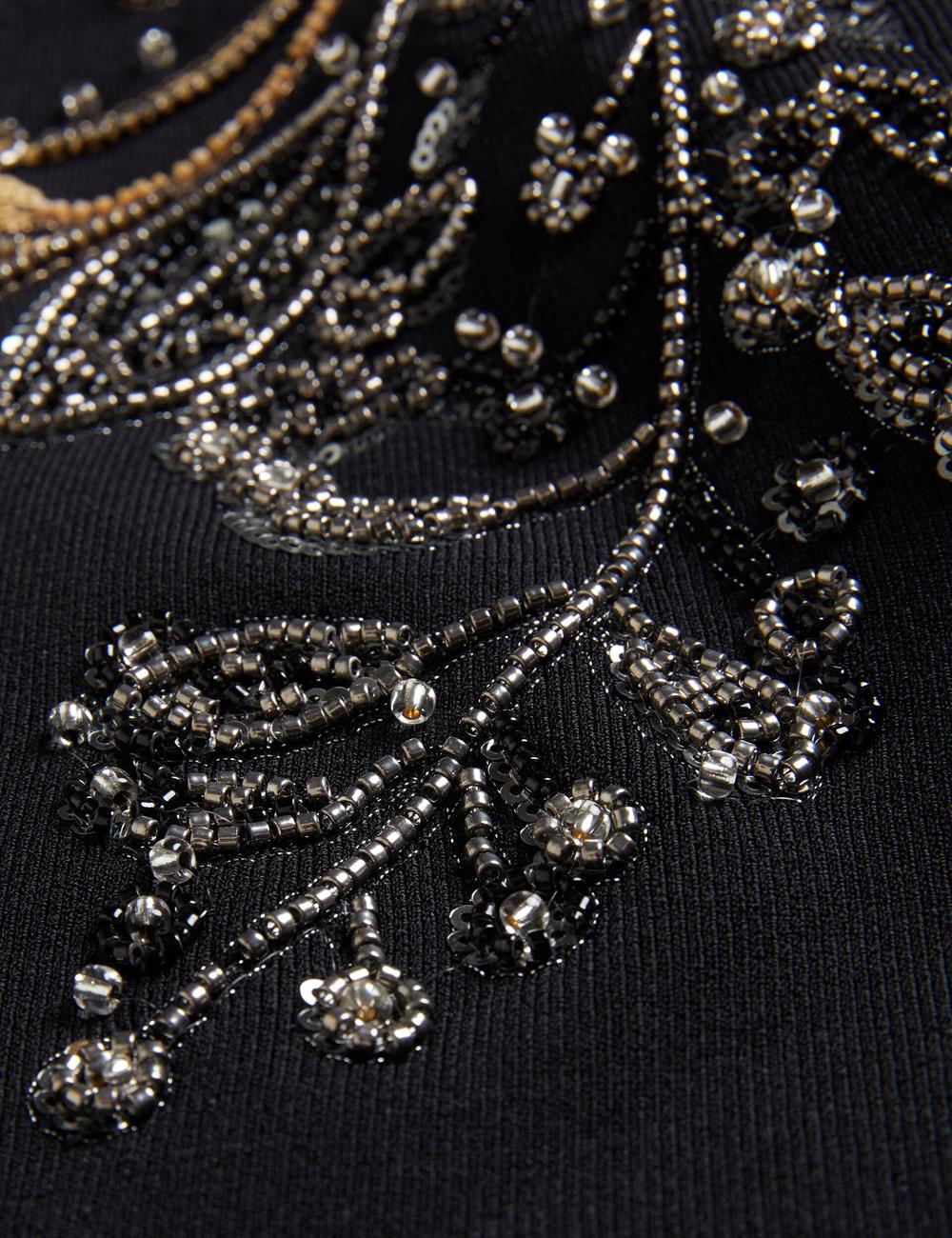 Women Ted Baker HEATHRR - One Shoulder Embellished Detail Tops Black | KSA  7461-EAKMX