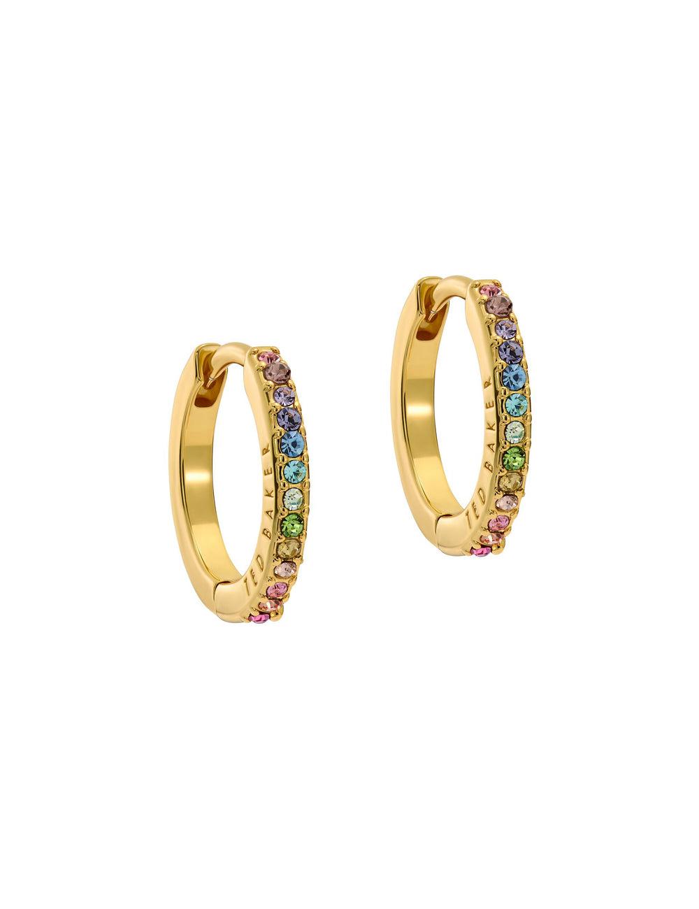 Women Ted Baker HEPLIE - Crystal Huggie Hoop Earrings Multicol | KSA  7630-SFOWE