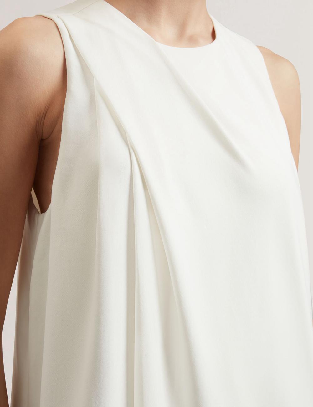 Women Ted Baker ICANA - Draped Front Asymmetric Sleeveless Tops Ivory | KSA  8102-HBERM