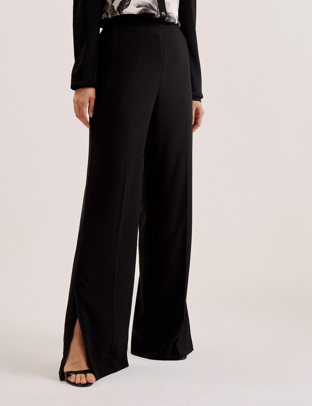 Women Ted Baker INUT - Tailored High Waist Wide Leg Trousers Black | KSA  0594-VWURB