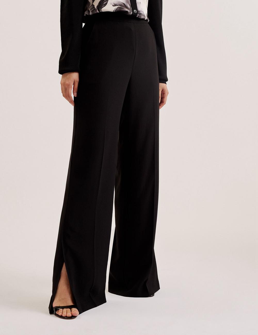 Women Ted Baker INUT - Tailored High Waist Wide Leg Trousers Black | KSA  0594-VWURB