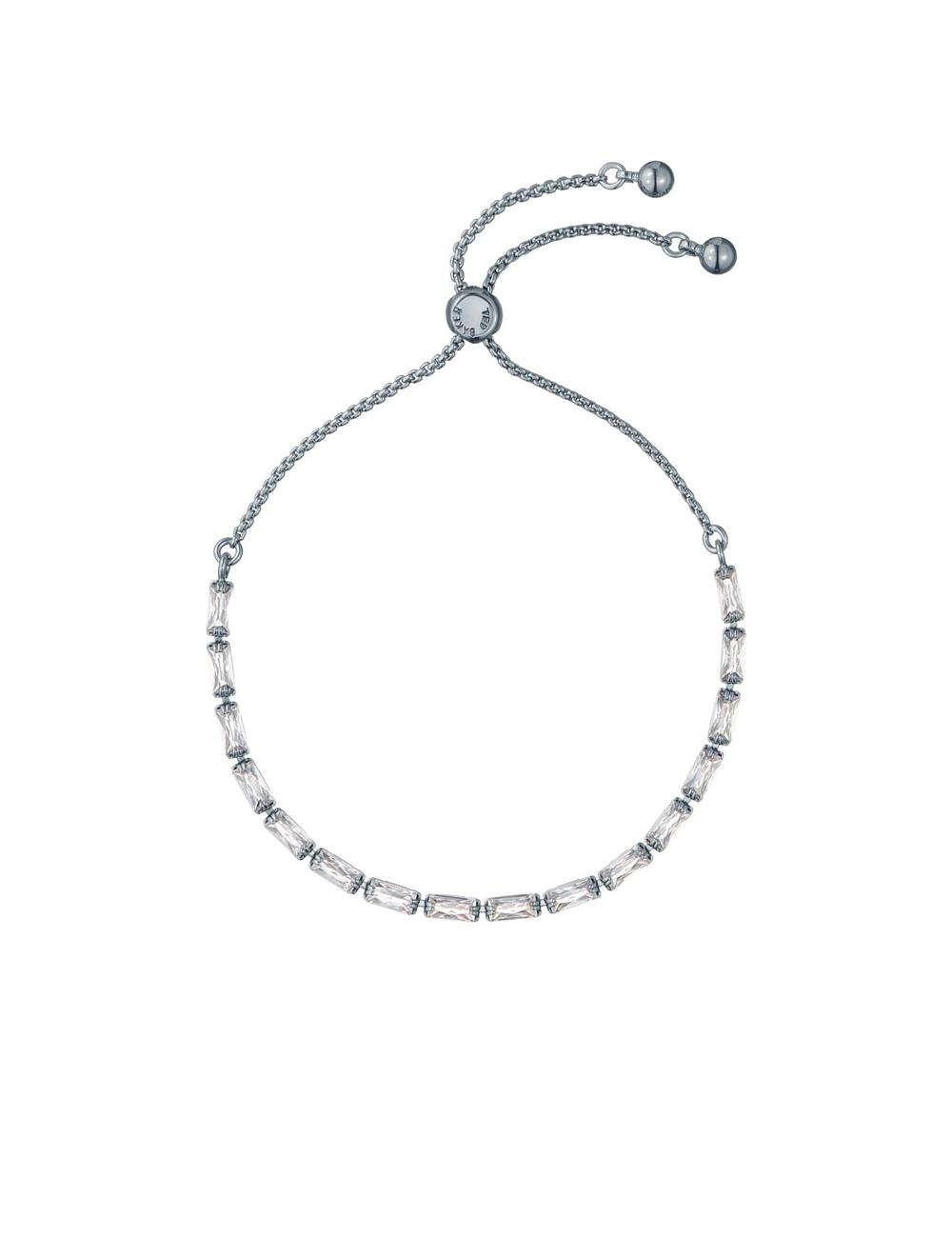 Women Ted Baker ISELA - Baguette Crystal Slider Tennis Bracelets Silver | KSA  4630-PUTXJ