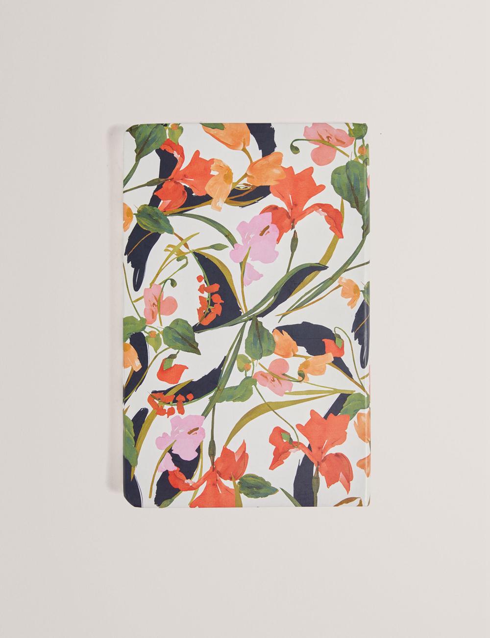Women Ted Baker KATIIES - Floral Print A5 Notebook Stationary Nat-White | KSA  7519-AUWPQ