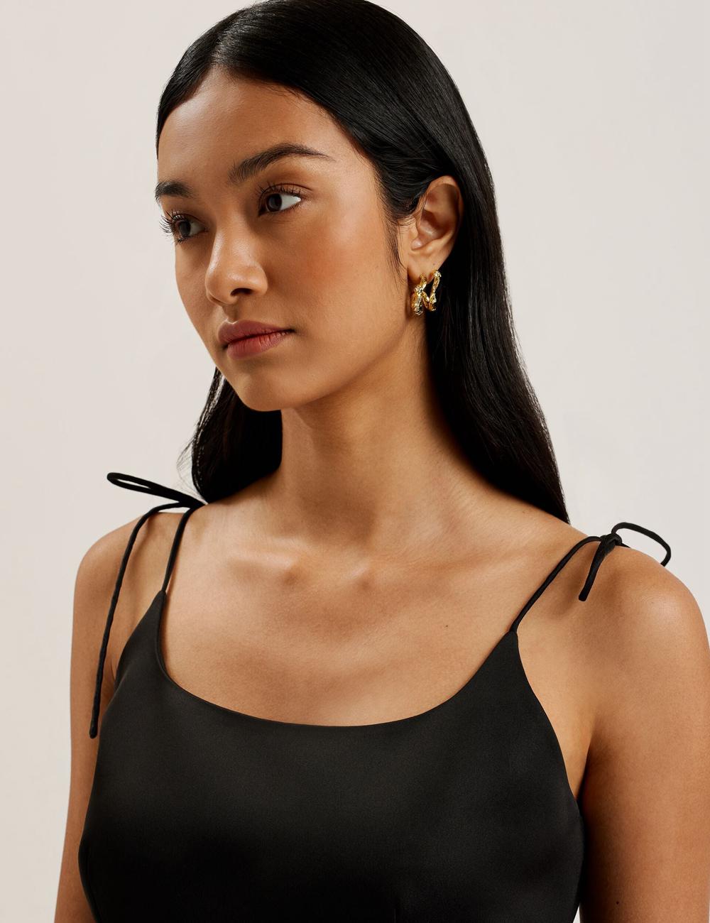 Women Ted Baker KAVALA - Strap Square Neck Mini Dresses Black | KSA  4021-RQLSA