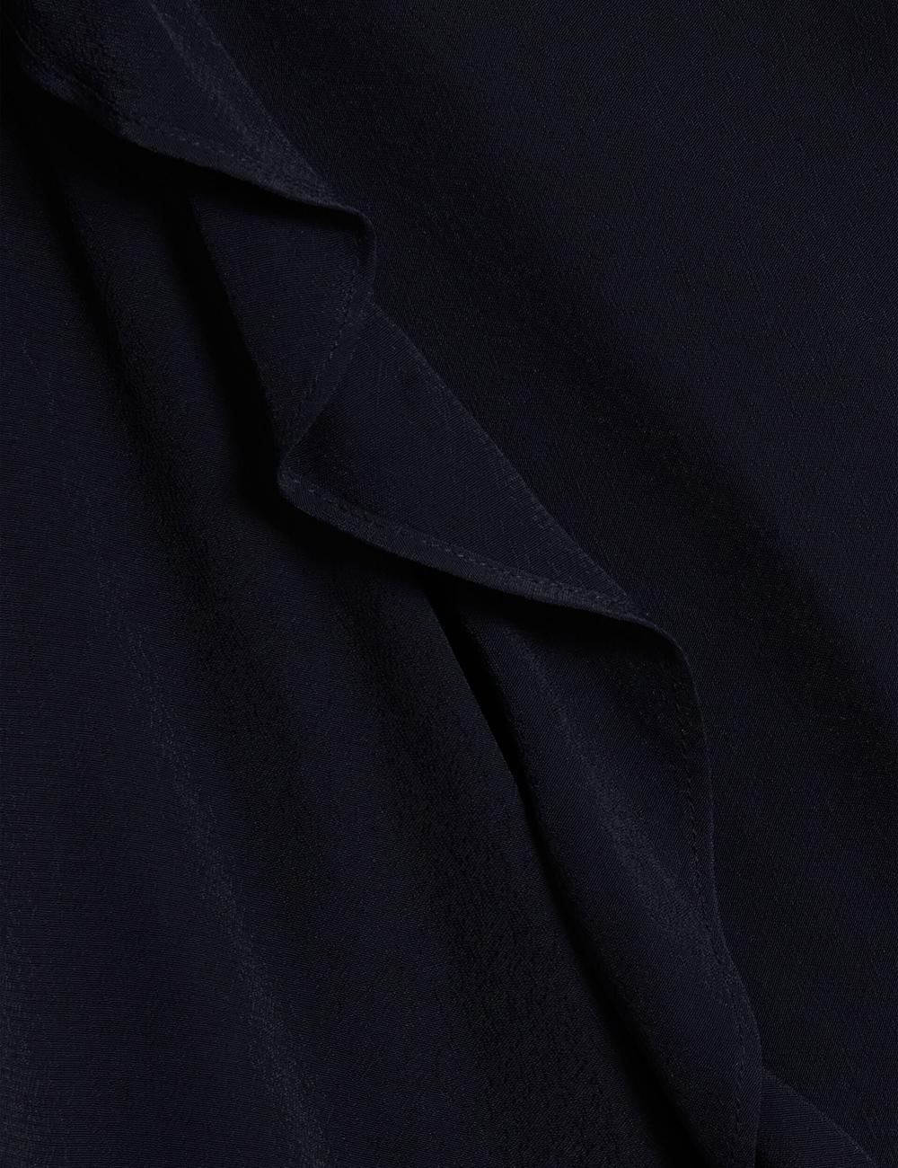 Women Ted Baker KAYFA - Waterfall Ruffle Trim Long Sleeve Blouses Navy | KSA  5794-MCHJG