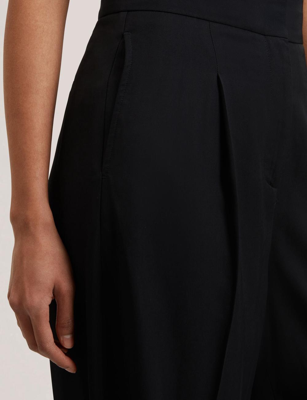 Women Ted Baker KIOLLI - Wool Blend Barrel Leg Tailored Trousers Black | KSA  9063-SWQMA