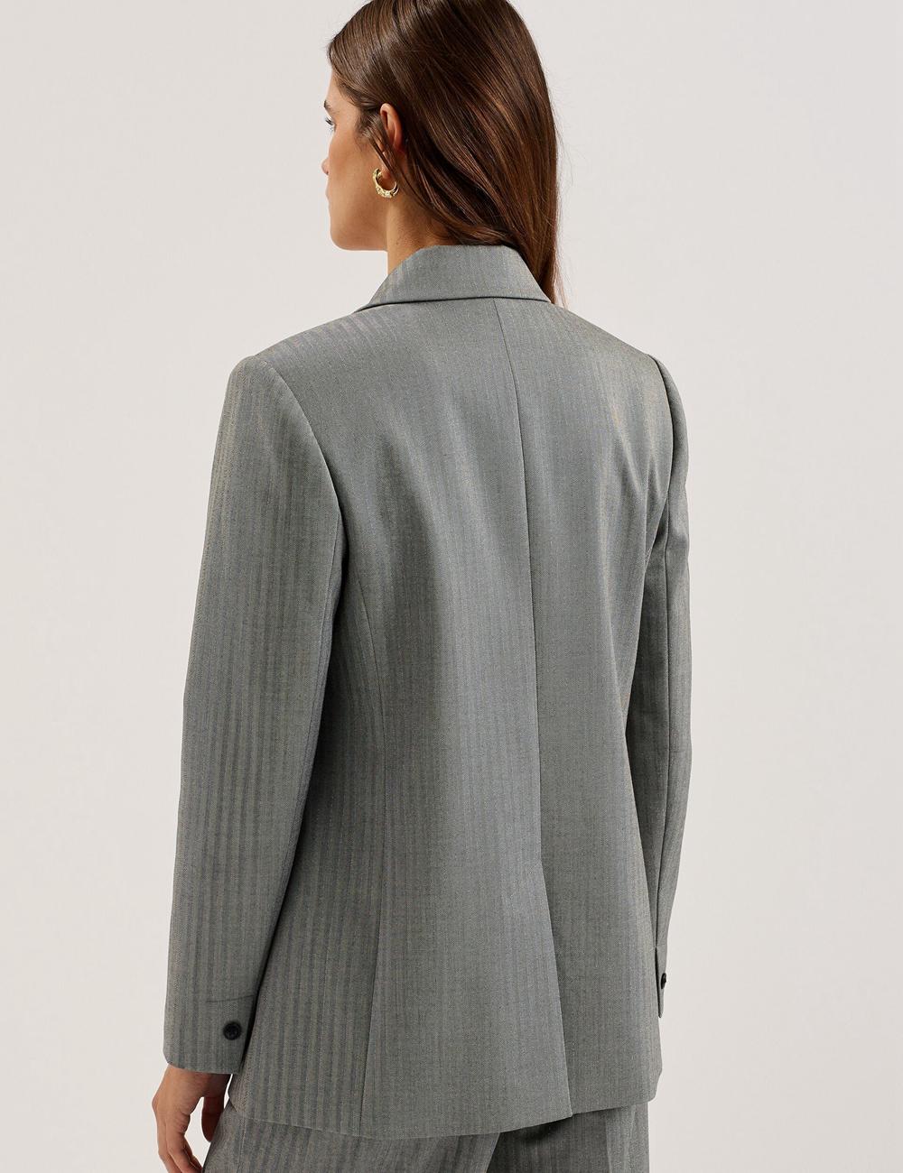Women Ted Baker KOA - Oversized Herringbone Single Breasted Blazers Dk-Grey | KSA  0718-SDTZV