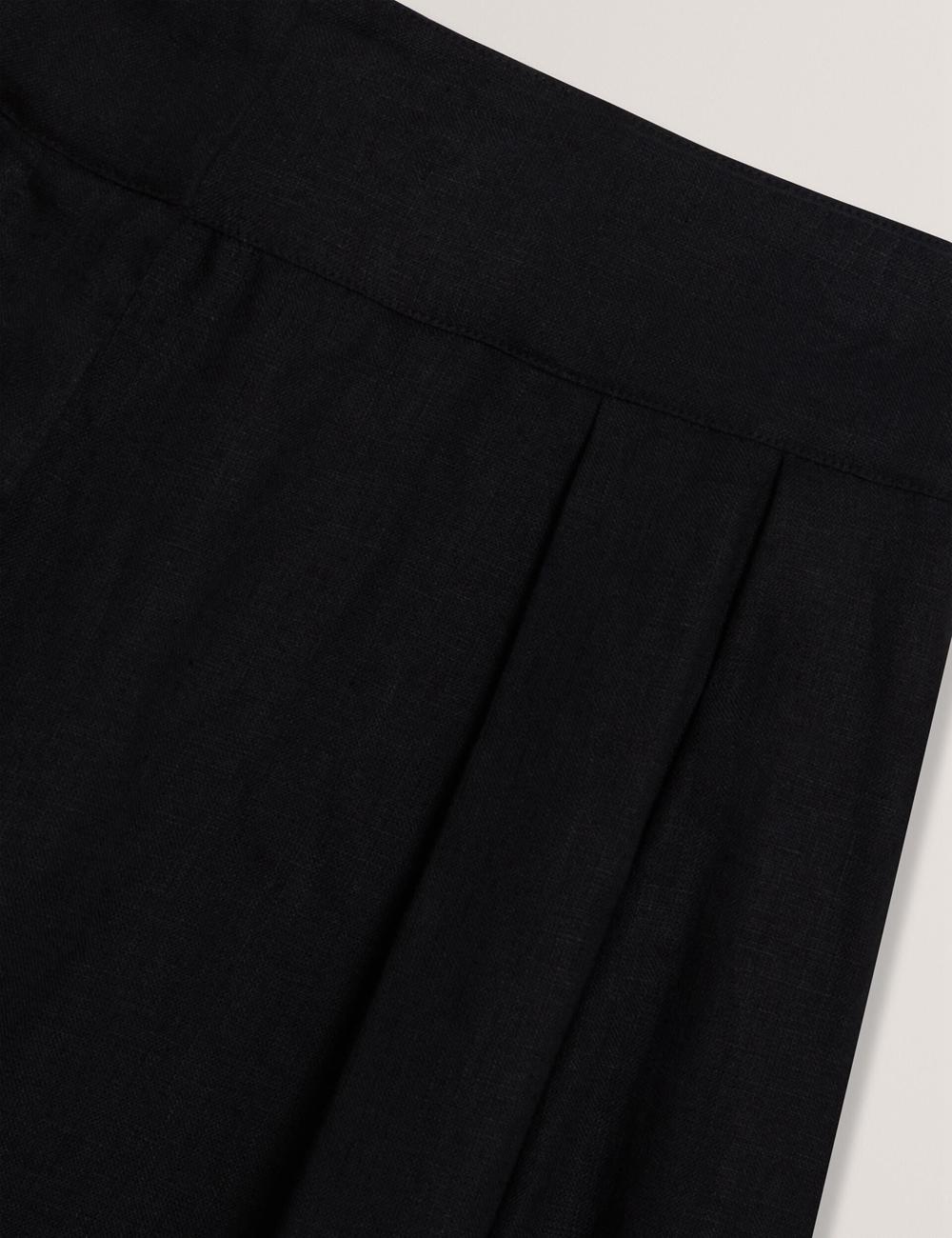 Women Ted Baker KYFAAT - Pure Linen Tailored Wide Leg Trousers Black | KSA  3506-VMDGL