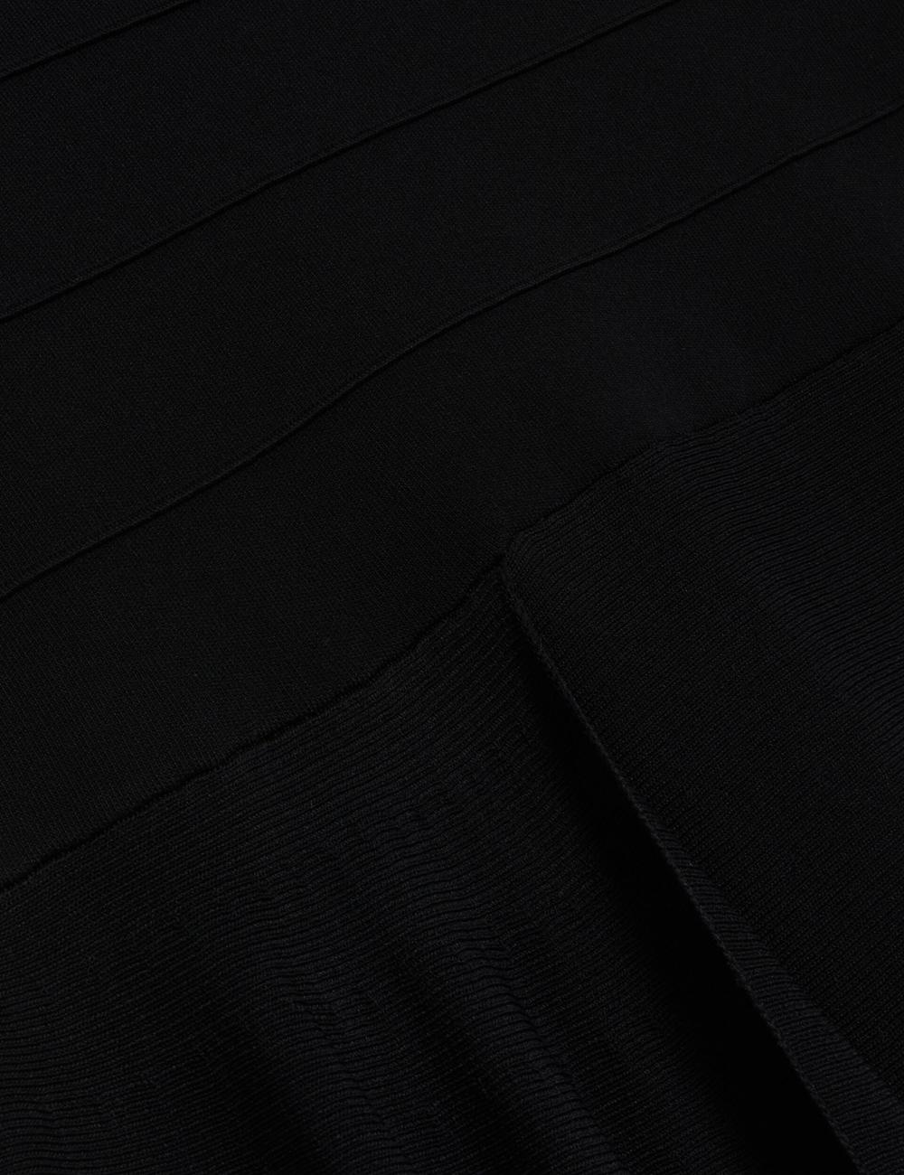 Women Ted Baker LAURRIE - Asymmetric Waterfall Hem Knitted Midi Skirts Black | KSA  9431-EORKX