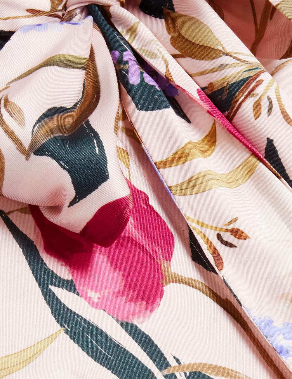Women Ted Baker LEEYAA - Floral Print Neck Longline Blouses Pink | KSA  9803-ESCMX
