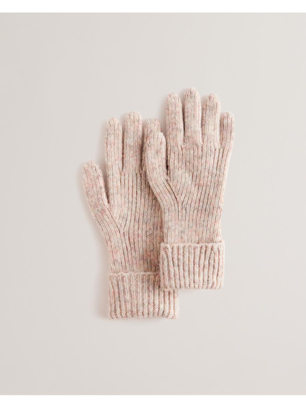 Women Ted Baker LIDIIE - Wool Blend Ribbed Knit Gloves Dusky-Pink | KSA  1873-MQWAO