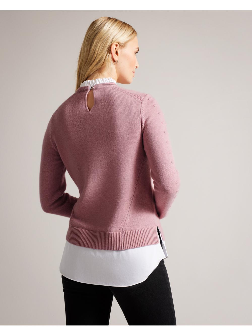 Women Ted Baker LISSIAH - Bobble Detail Shirt Hem Knitted Jumpers Dusky-Pink | KSA  2631-DWRQG
