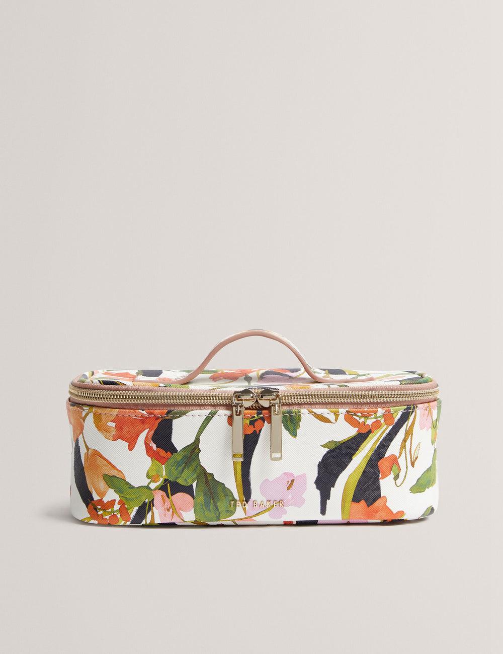 Women Ted Baker LOUIAA - Floral Printed Small Top Handle Wash Bags White | KSA  6241-URSLZ