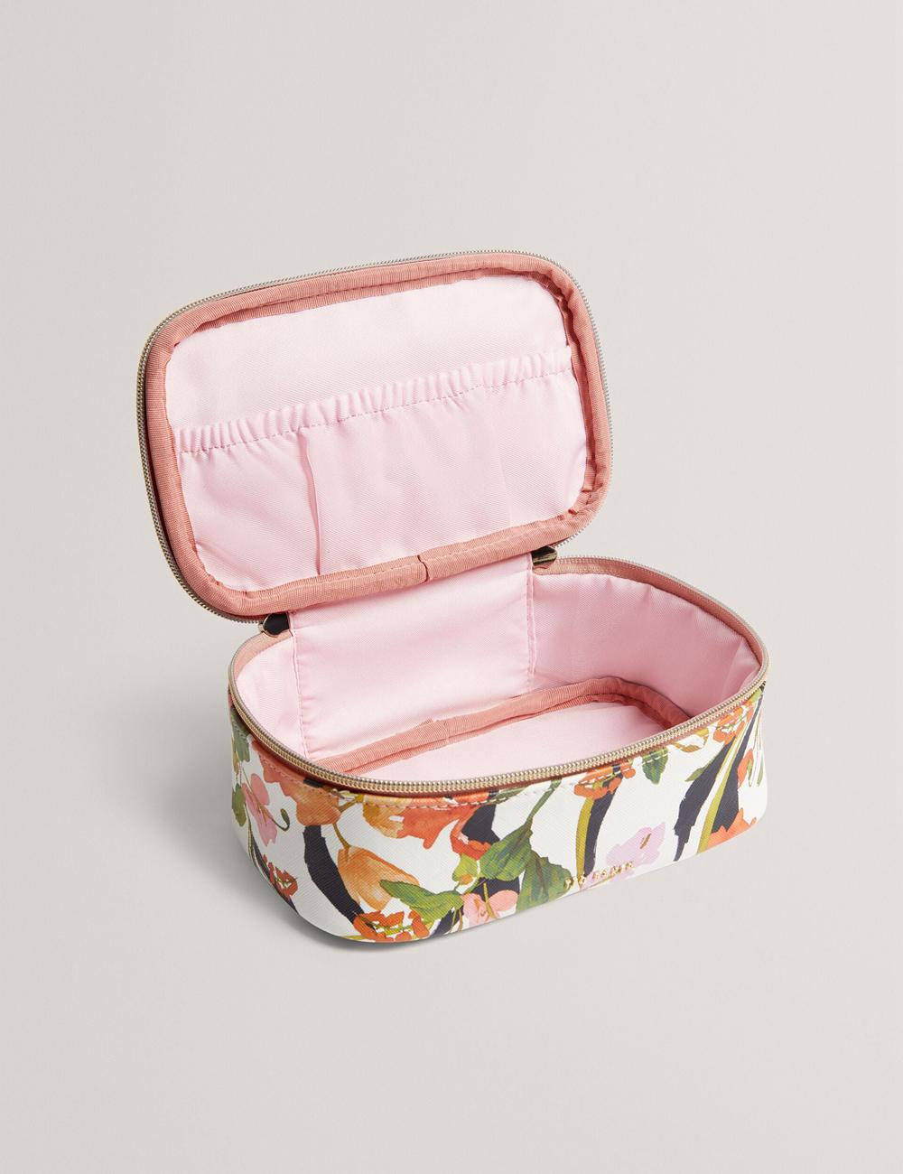 Women Ted Baker LOUIAA - Floral Printed Small Top Handle Wash Bags White | KSA  6241-URSLZ