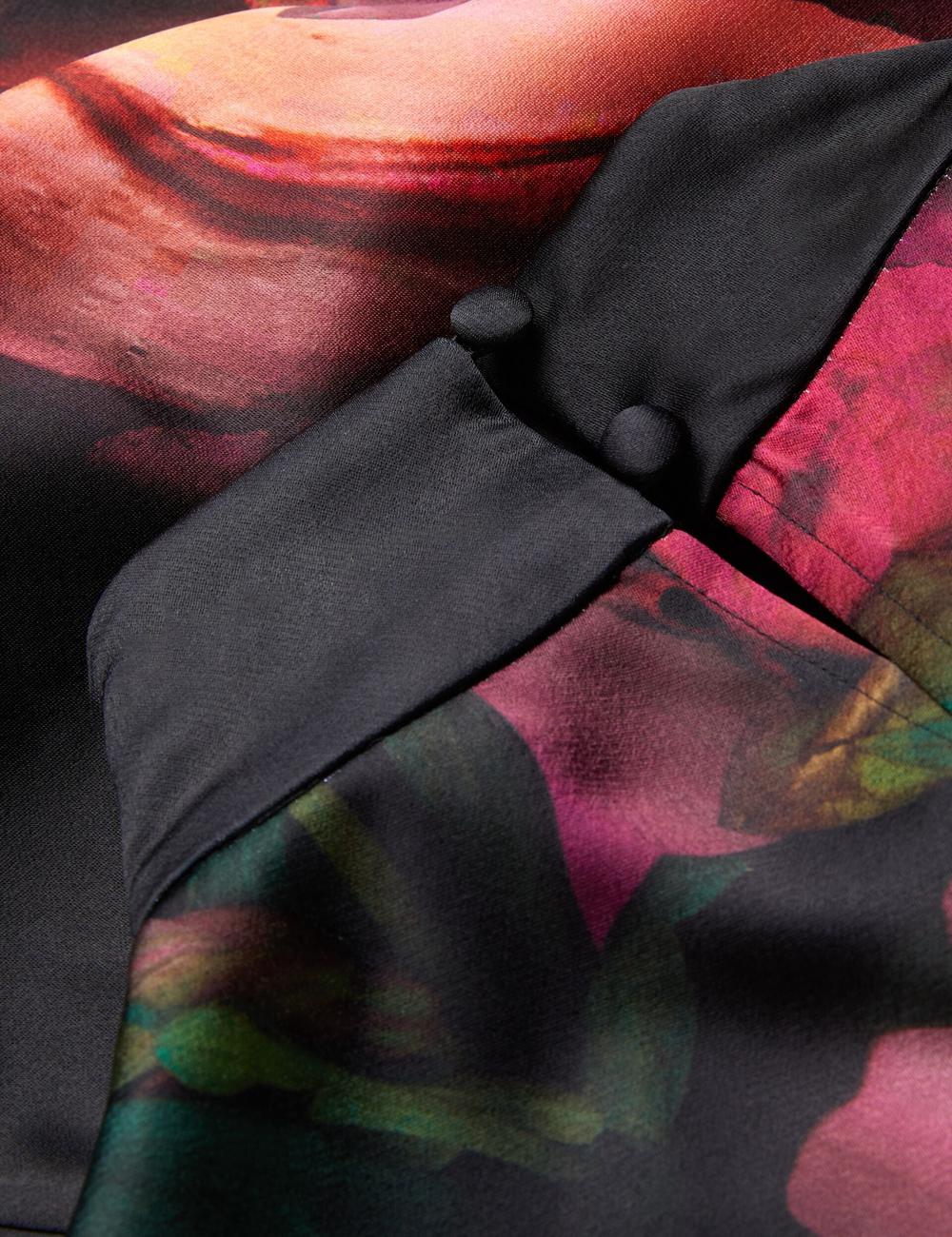 Women Ted Baker LOUSIOS - Printed Neck Wide Leg Jumpsuits Black | KSA  0164-ZFDBR