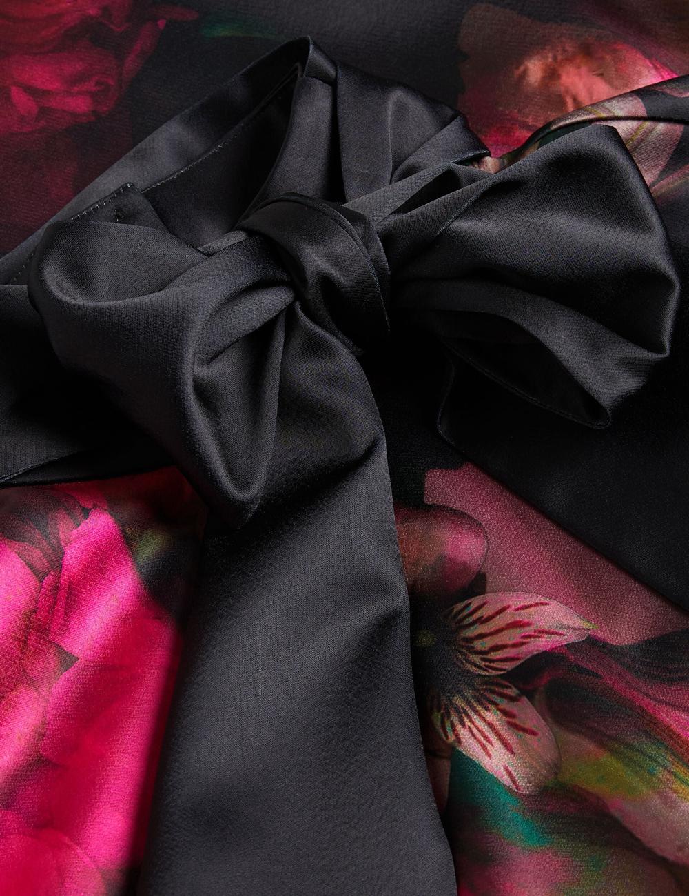 Women Ted Baker LOUSIOS - Printed Neck Wide Leg Jumpsuits Black | KSA  0164-ZFDBR