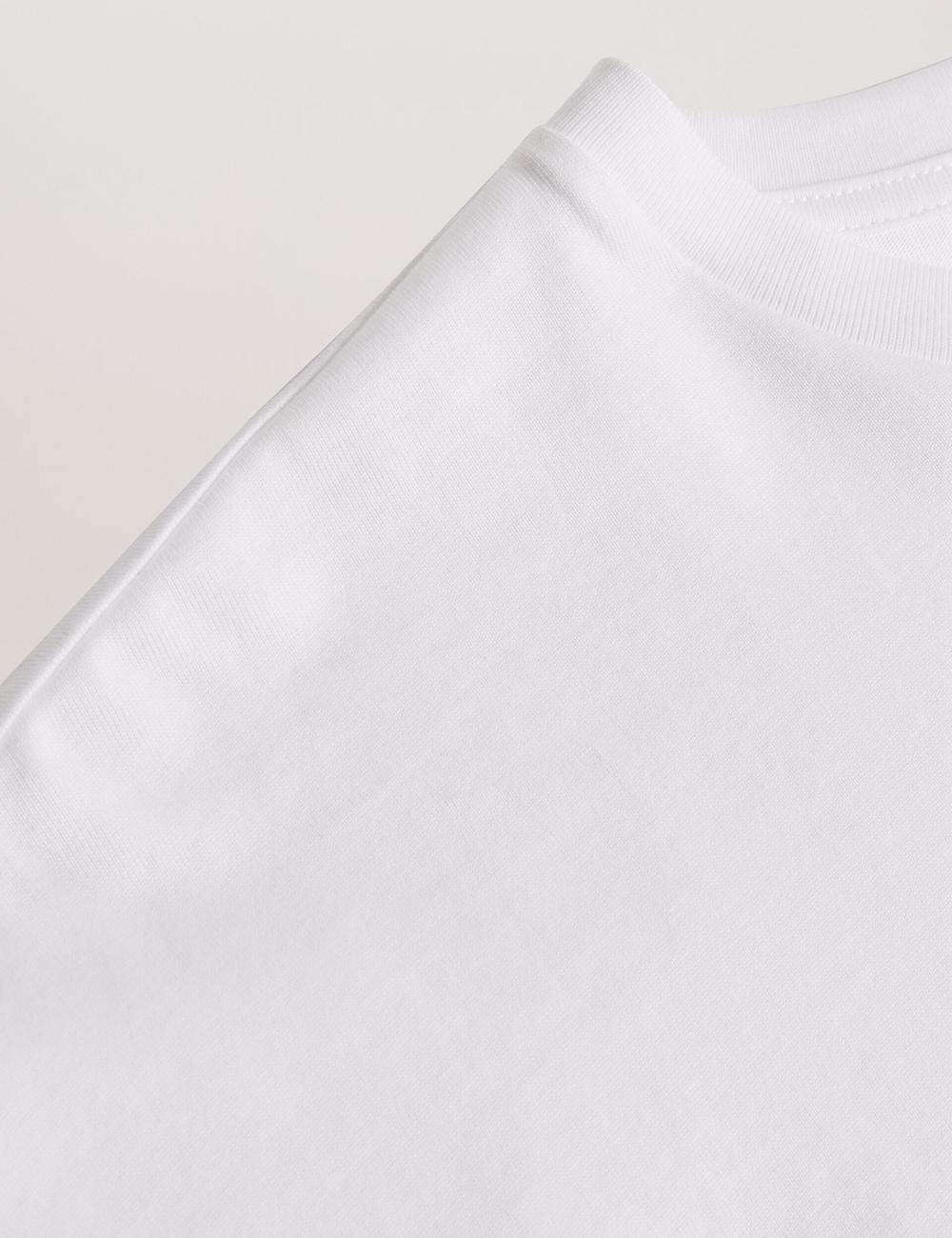 Women Ted Baker MALORRY - Embroidered Logo Boxy Cotton T-Shirts White | KSA  5760-URYXM