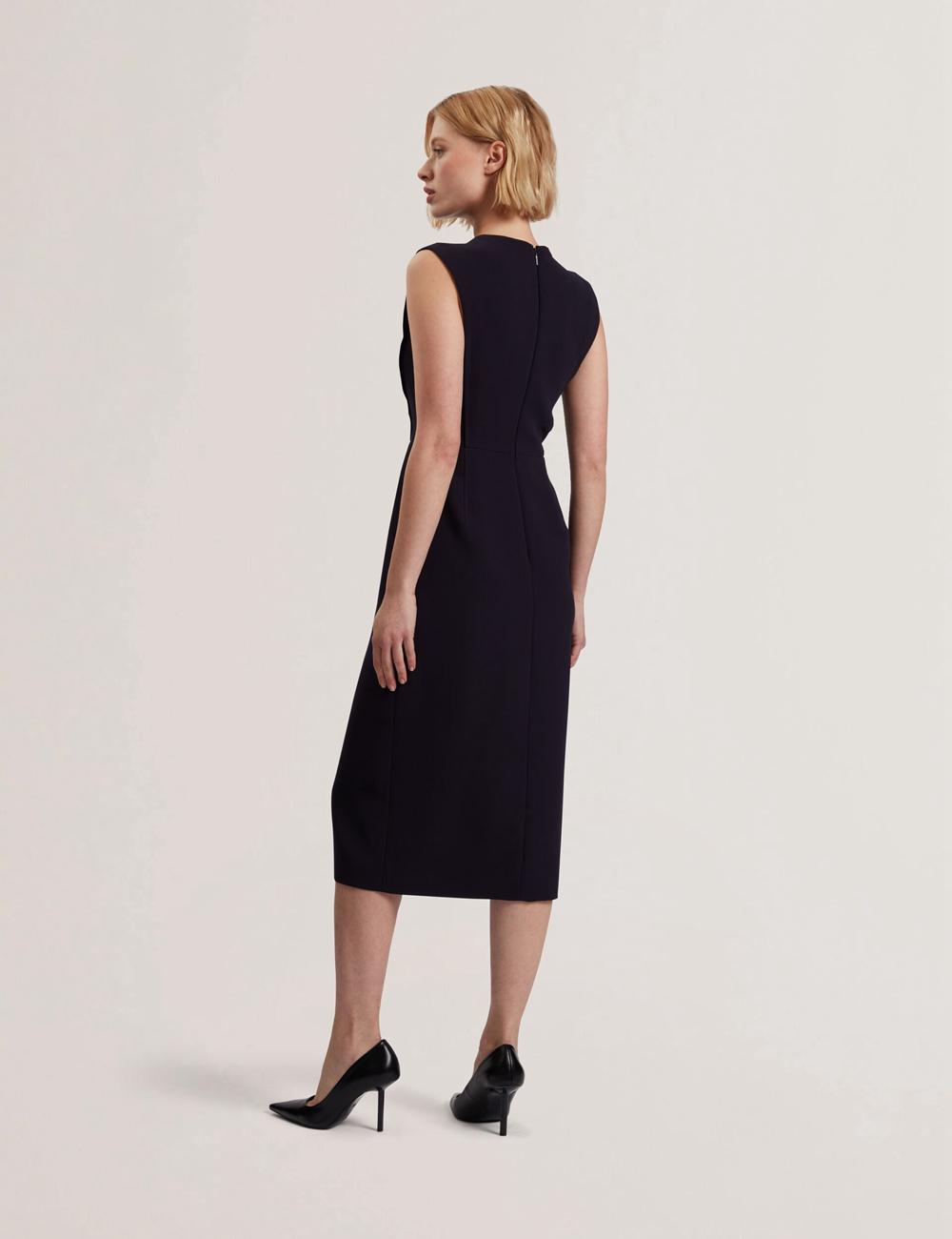Women Ted Baker MANABDL - Tailored Sleeveless With Front Split Midi Dresses Navy | KSA  9480-QYUPN