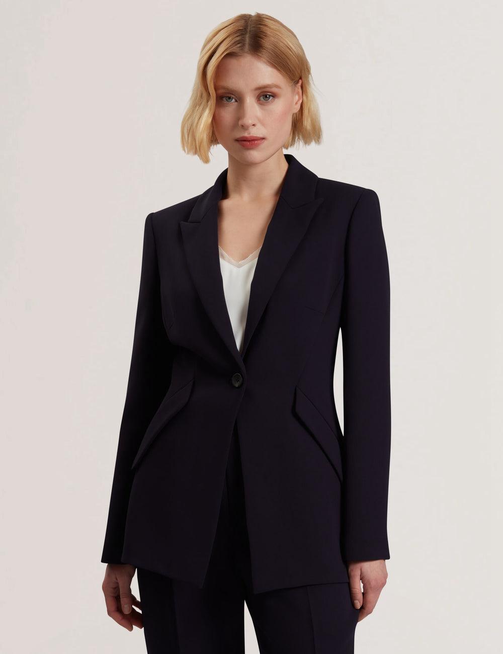 Women Ted Baker MANABL - Slim Fit Single Breasted Tailored Blazer Jackets Navy | KSA  0914-OAHUG