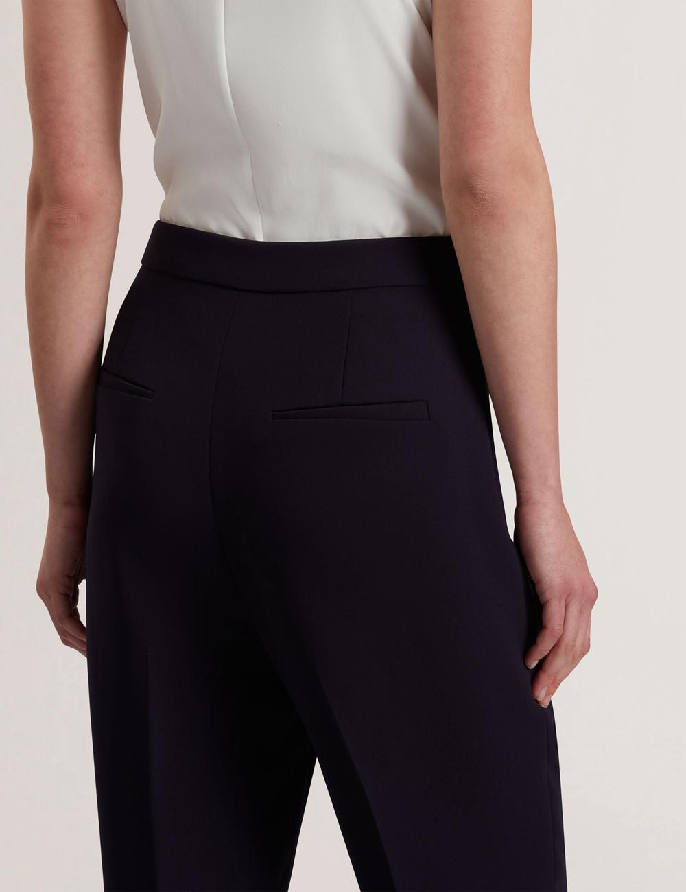 Women Ted Baker MANABTL - High Waist Tapered Leg Tailored Trousers Navy | KSA  5698-WOGZT