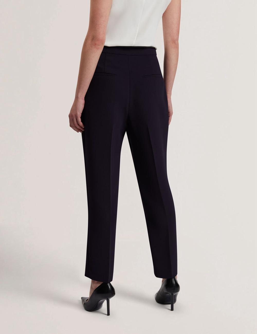 Women Ted Baker MANABTL - High Waist Tapered Leg Tailored Trousers Navy | KSA  5698-WOGZT