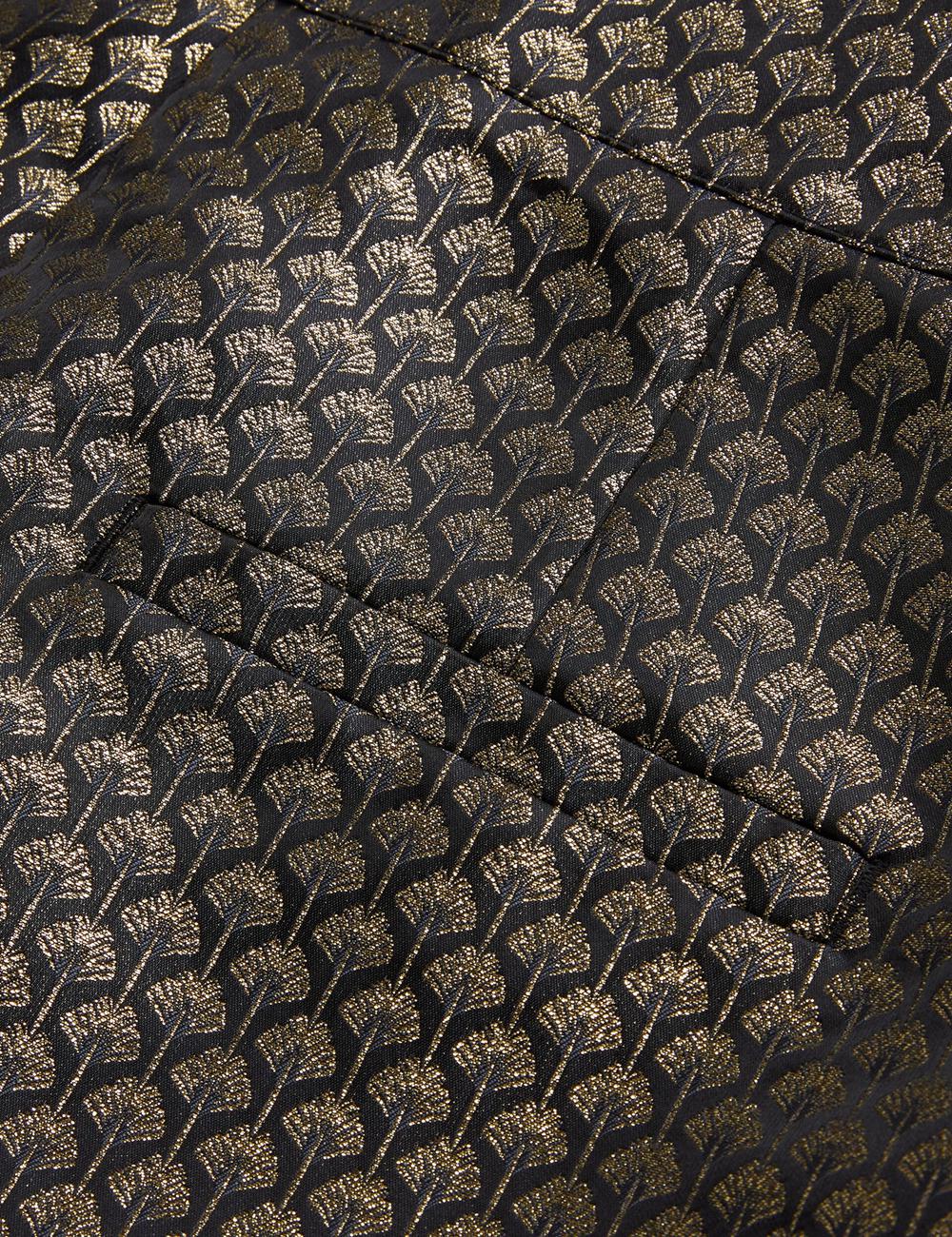 Women Ted Baker MANGUT - Metallic Jacquard Wide Leg Tailored Trousers Black | KSA  3160-LBOAK