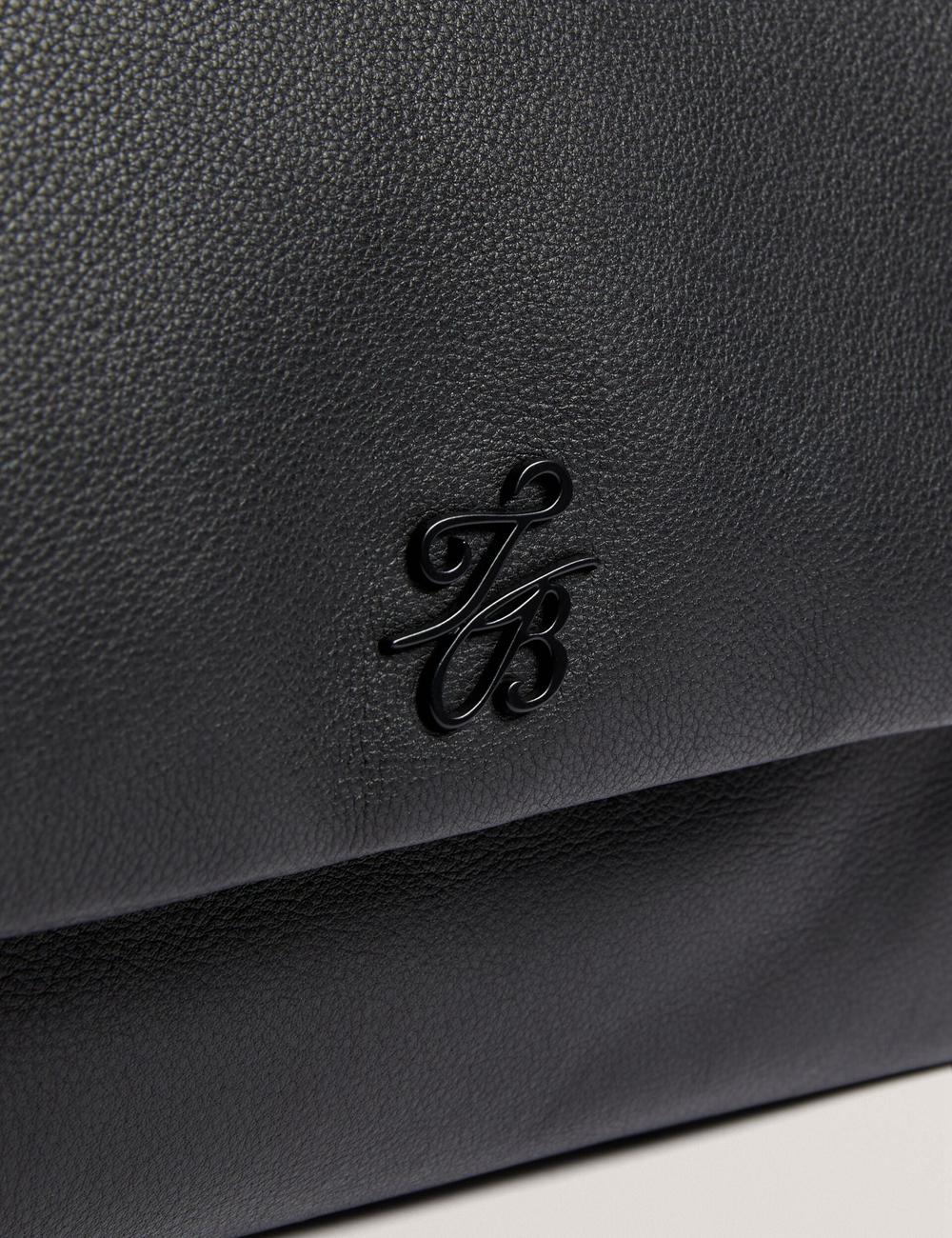 Women Ted Baker MARGOU - Padded Leather Large Fold Over Shoulder Bags Black | KSA  1892-JOWBK