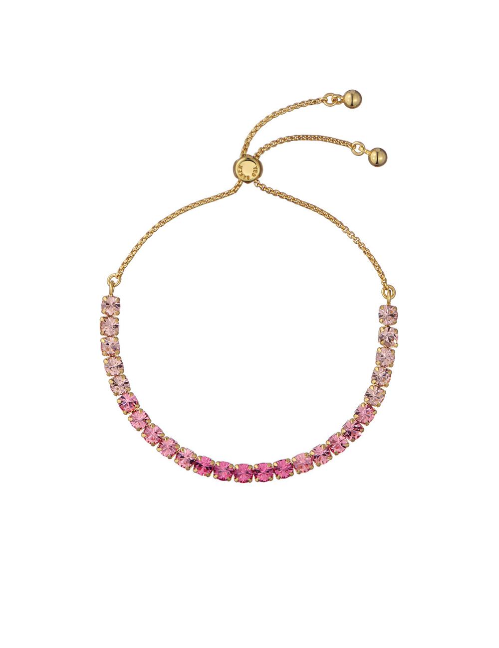 Women Ted Baker MELRAH - Crystal Adjustable Tennis Bracelets Pink | KSA  5871-BUNMQ