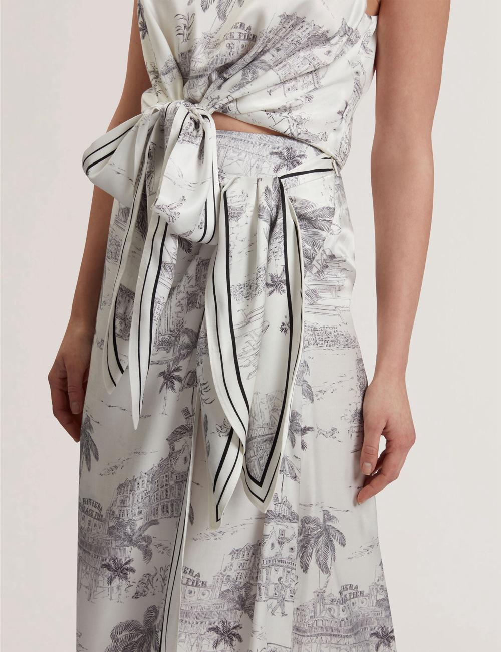 Women Ted Baker MELVA - Printed Detail Wrap Midi Skirts Ivory | KSA  2754-ZQWCJ
