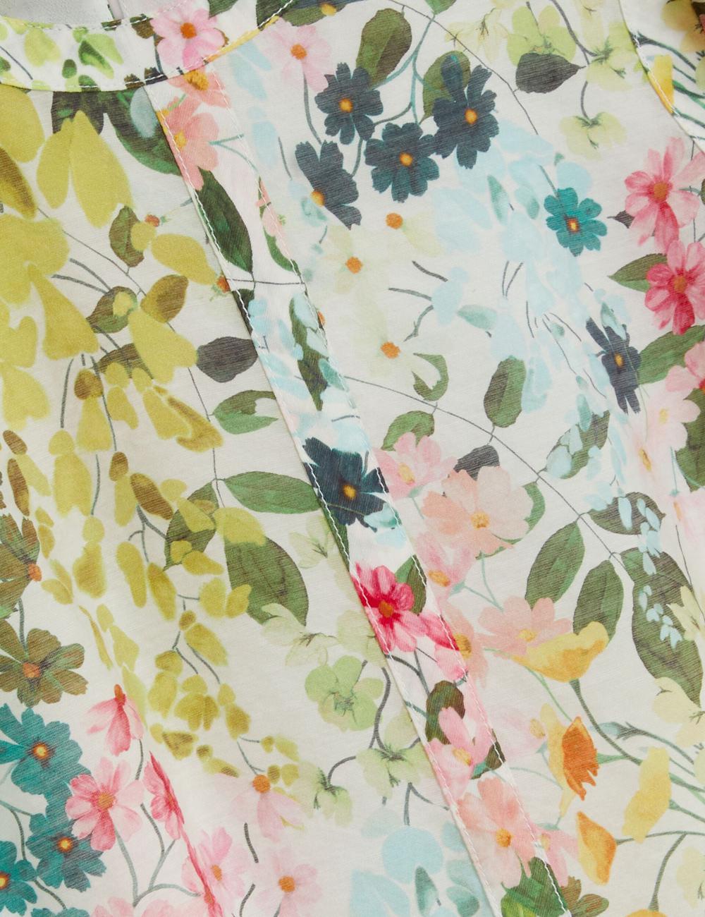 Women Ted Baker MICHA - Floral Binding Detail Puffed Sleeve Blouses Ivory | KSA  1246-LGQHS