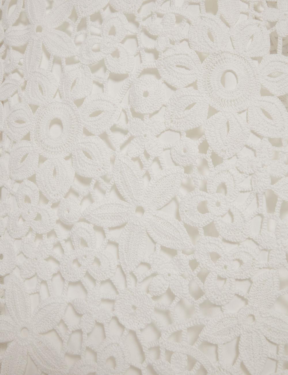 Women Ted Baker MIIKKA - Crochet Sleeveless Shift Mini Dresses White | KSA  9751-QNBUY