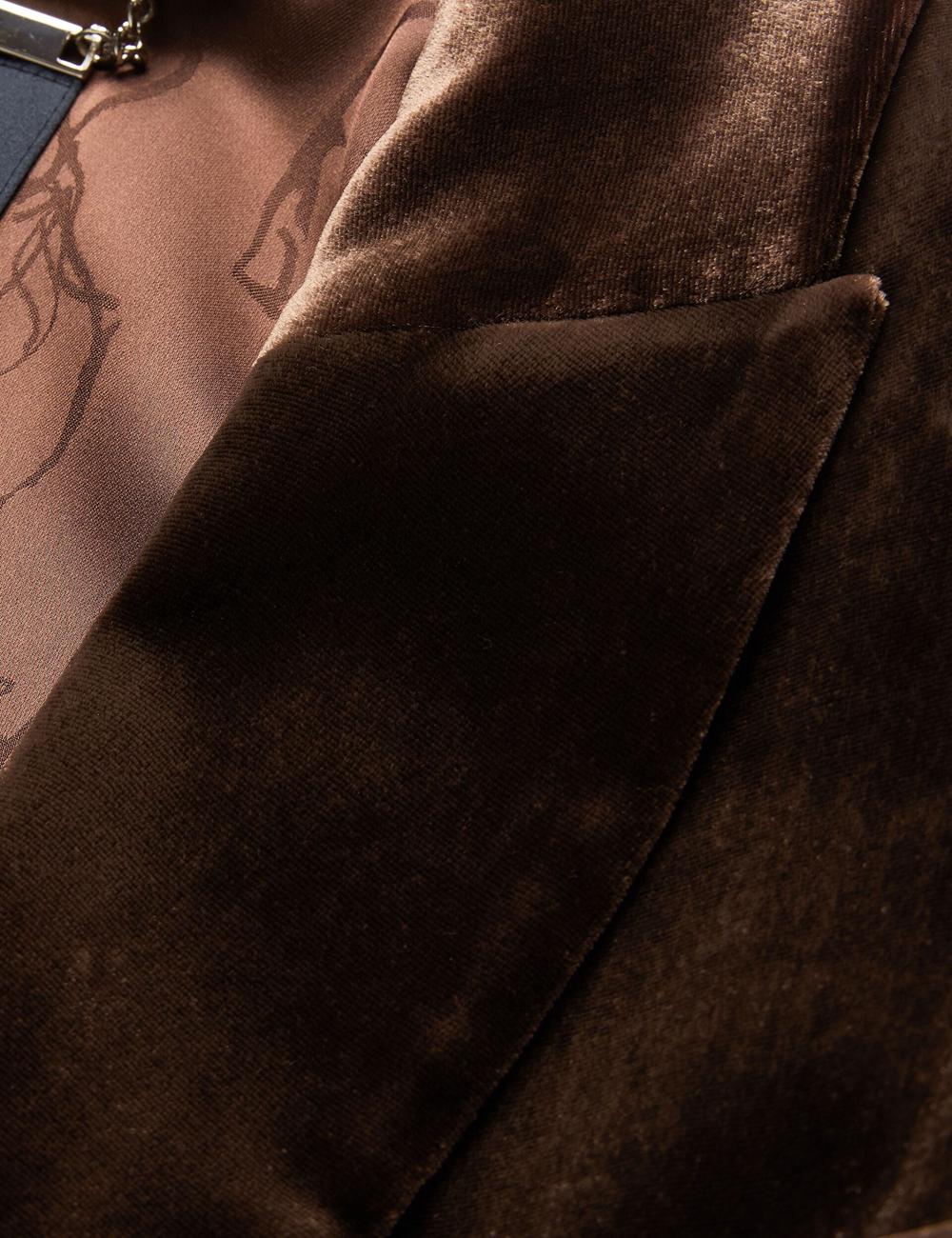 Women Ted Baker MOMIJI - Velvet Waist Single Breasted Blazers Brown | KSA  7194-RTYZP