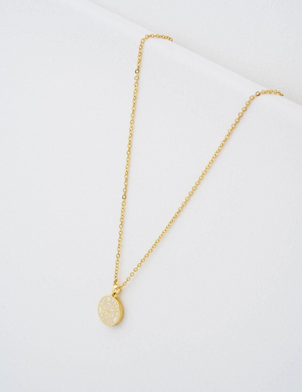Women Ted Baker MONELLA - Monogram Logo Coin Pendant Necklaces Gold | KSA  6429-SGLRX