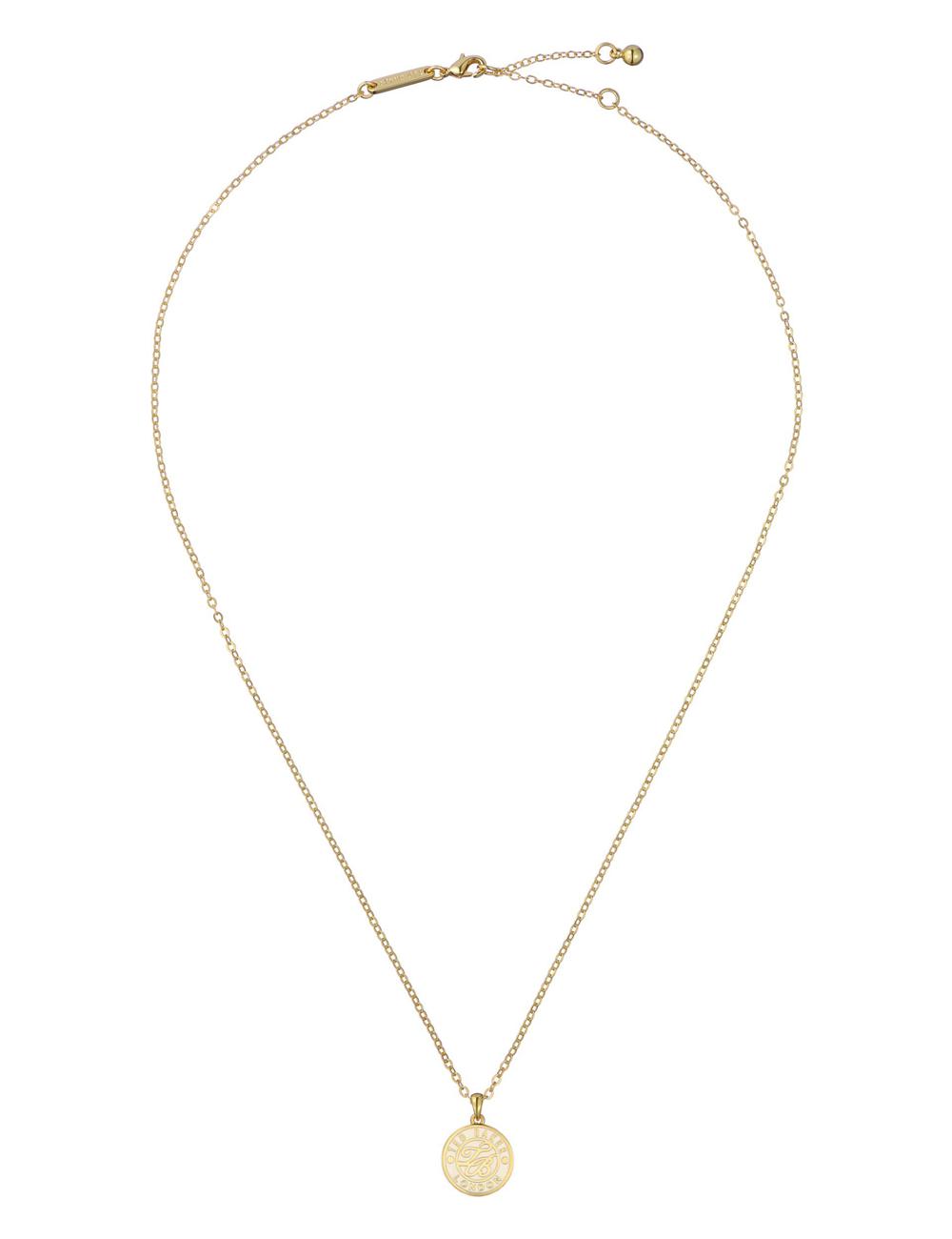 Women Ted Baker MONELLA - Monogram Logo Coin Pendant Necklaces Gold | KSA  6429-SGLRX