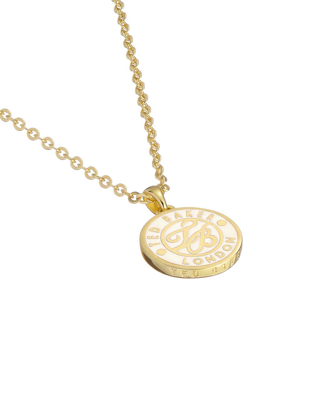 Women Ted Baker MONELLA - Monogram Logo Coin Pendant Necklaces Gold | KSA  6429-SGLRX