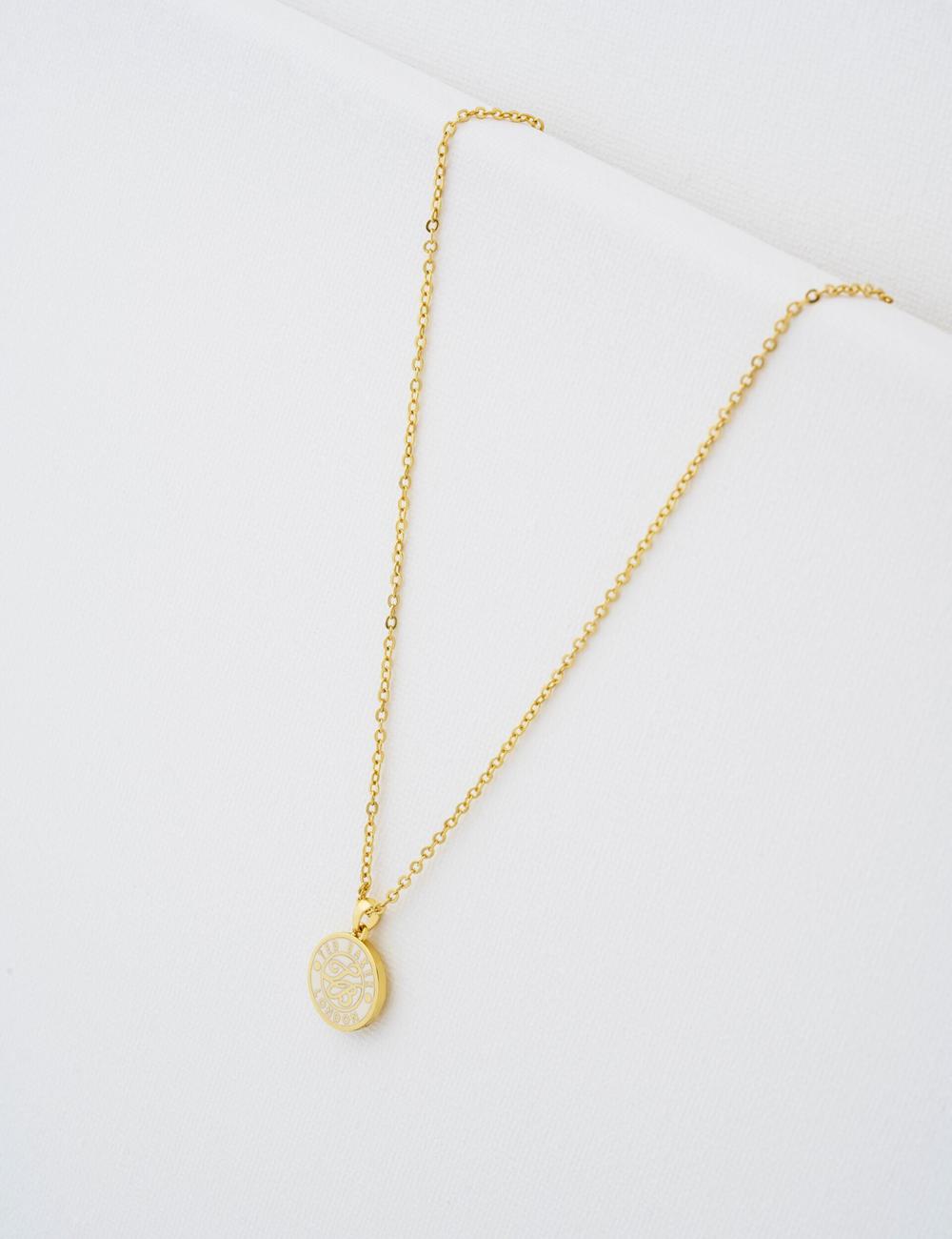 Women Ted Baker MONELLA - Monogram Logo Coin Pendant Necklaces Gold | KSA  6429-SGLRX
