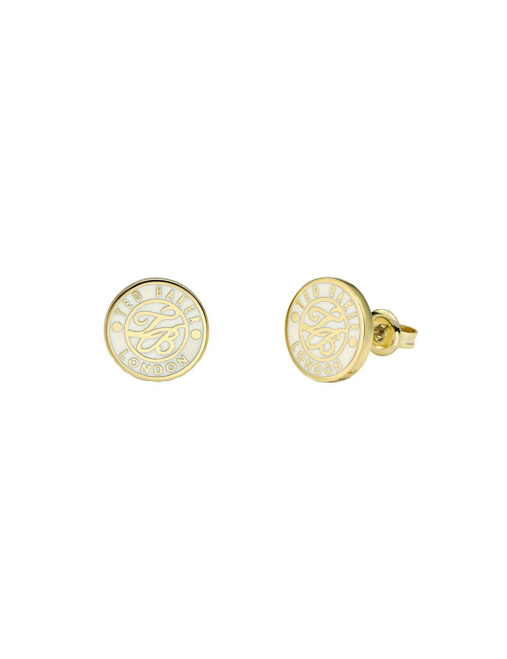 Women Ted Baker MONLIA - Monogram Logo Stud Earrings Gold | KSA  0948-GIYAS