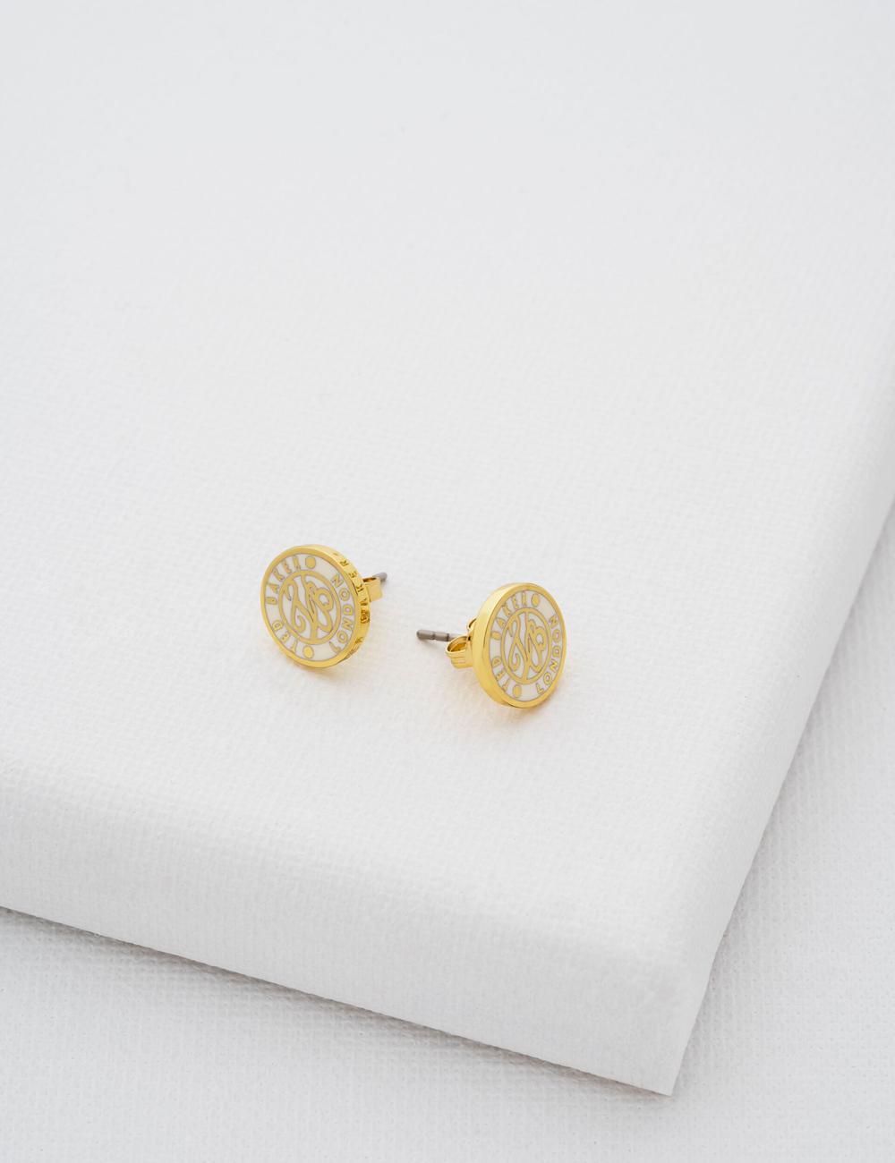 Women Ted Baker MONLIA - Monogram Logo Stud Earrings Gold | KSA  0948-GIYAS