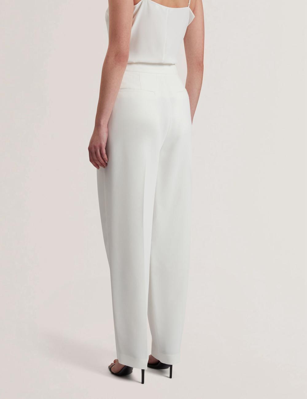 Women Ted Baker MORRIAT - Barrel Leg Woven Tailored Trousers Ivory | KSA  9582-ENURH