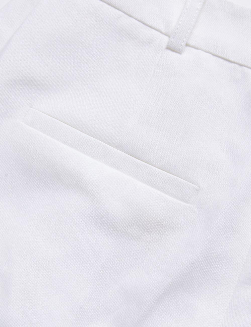 Women Ted Baker MUSUBT - Linen Cotton High Waisted Tailored Trousers White | KSA  8764-FGXJQ