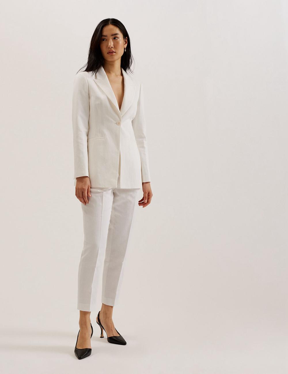 Women Ted Baker MUSUB - Tailored with Faux Pockets Blazers White | KSA  7610-NOBZE