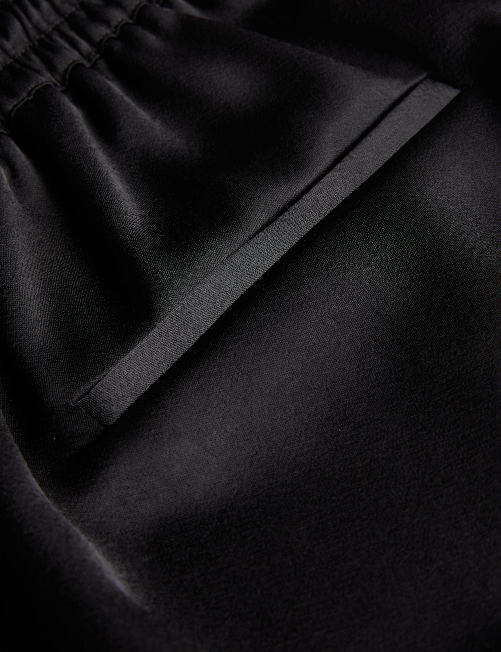 Women Ted Baker NATORI - Satin Elasticated Waist Tapered Joggers Black | KSA  2985-MYOGH