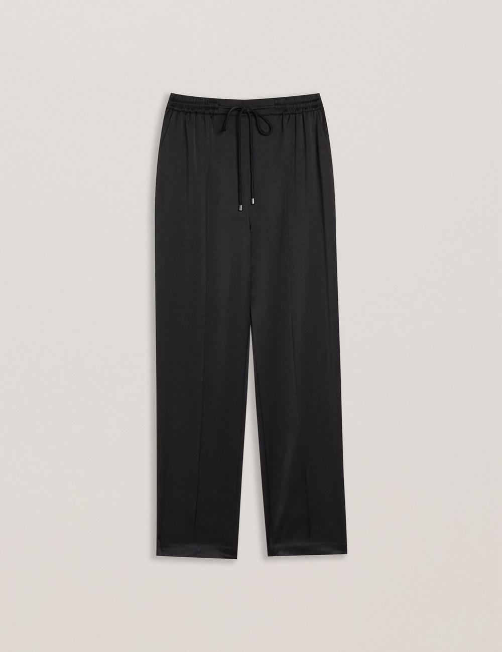Women Ted Baker NATORI - Satin Elasticated Waist Tapered Joggers Black | KSA  2985-MYOGH
