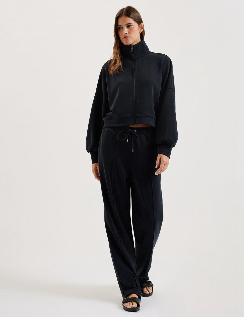 Women Ted Baker NOWELLL - Straight Leg Joggers With Split Hem Joggers Black | KSA  9350-UZOLK