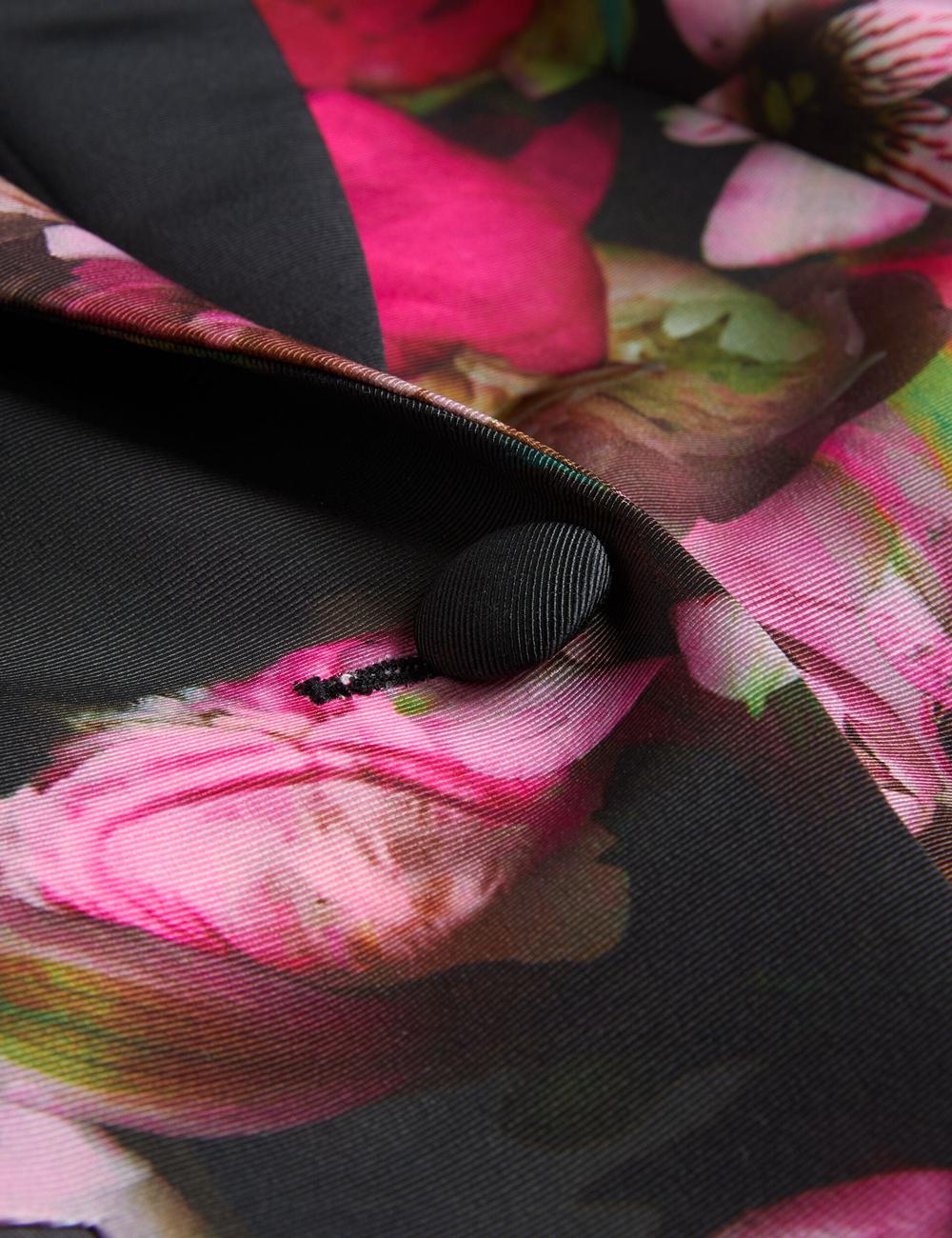 Women Ted Baker OKUNI - Fitted Floral Print Tailored Blazers Black | KSA  9657-XDTPS
