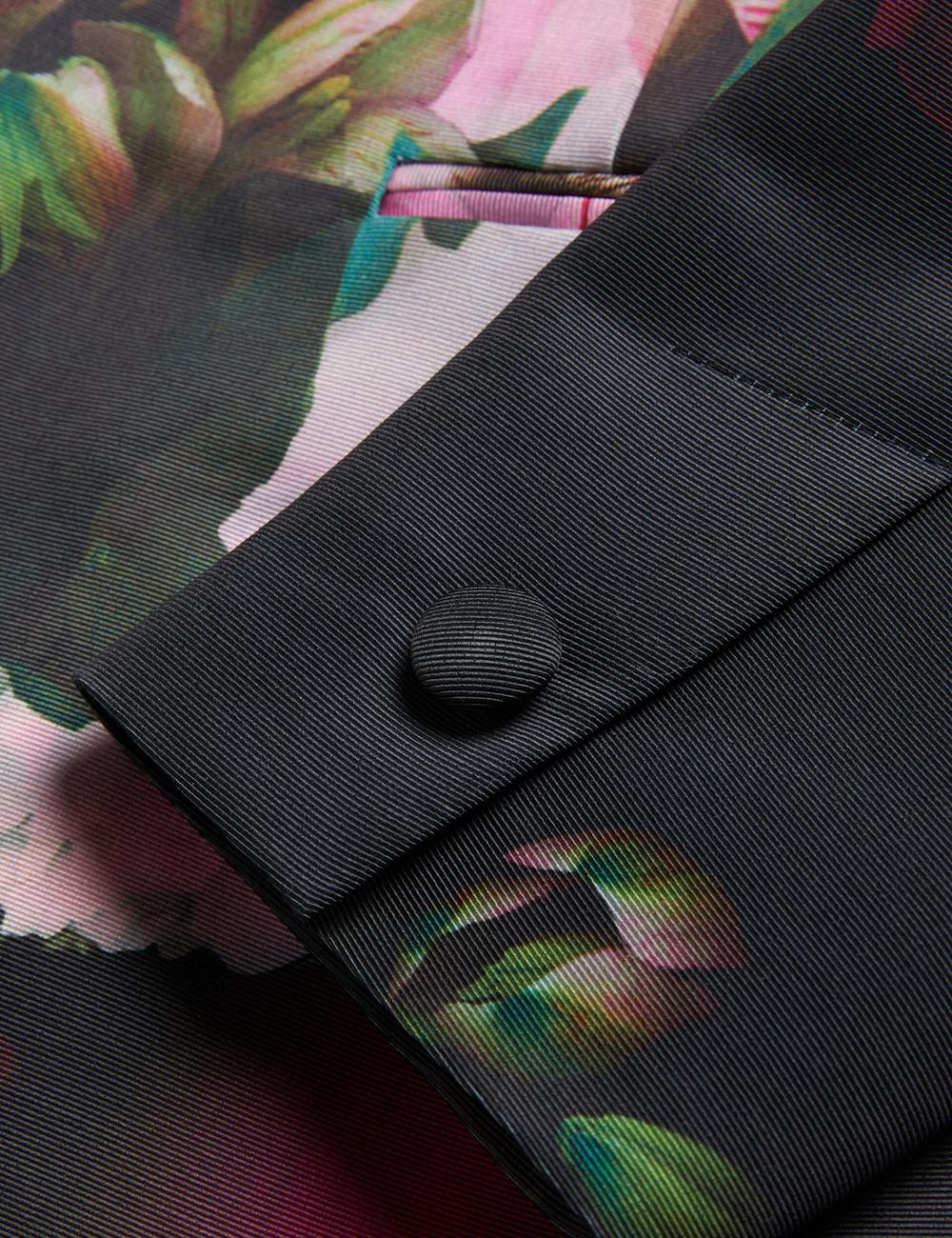 Women Ted Baker OKUNI - Fitted Floral Print Tailored Blazers Black | KSA  9657-XDTPS